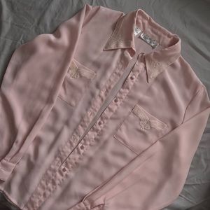 Vintage Pink Kathy Che button up